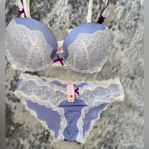 Victorias Secret Dream Angels Periwinkle set 32DD / XS bottom NWT